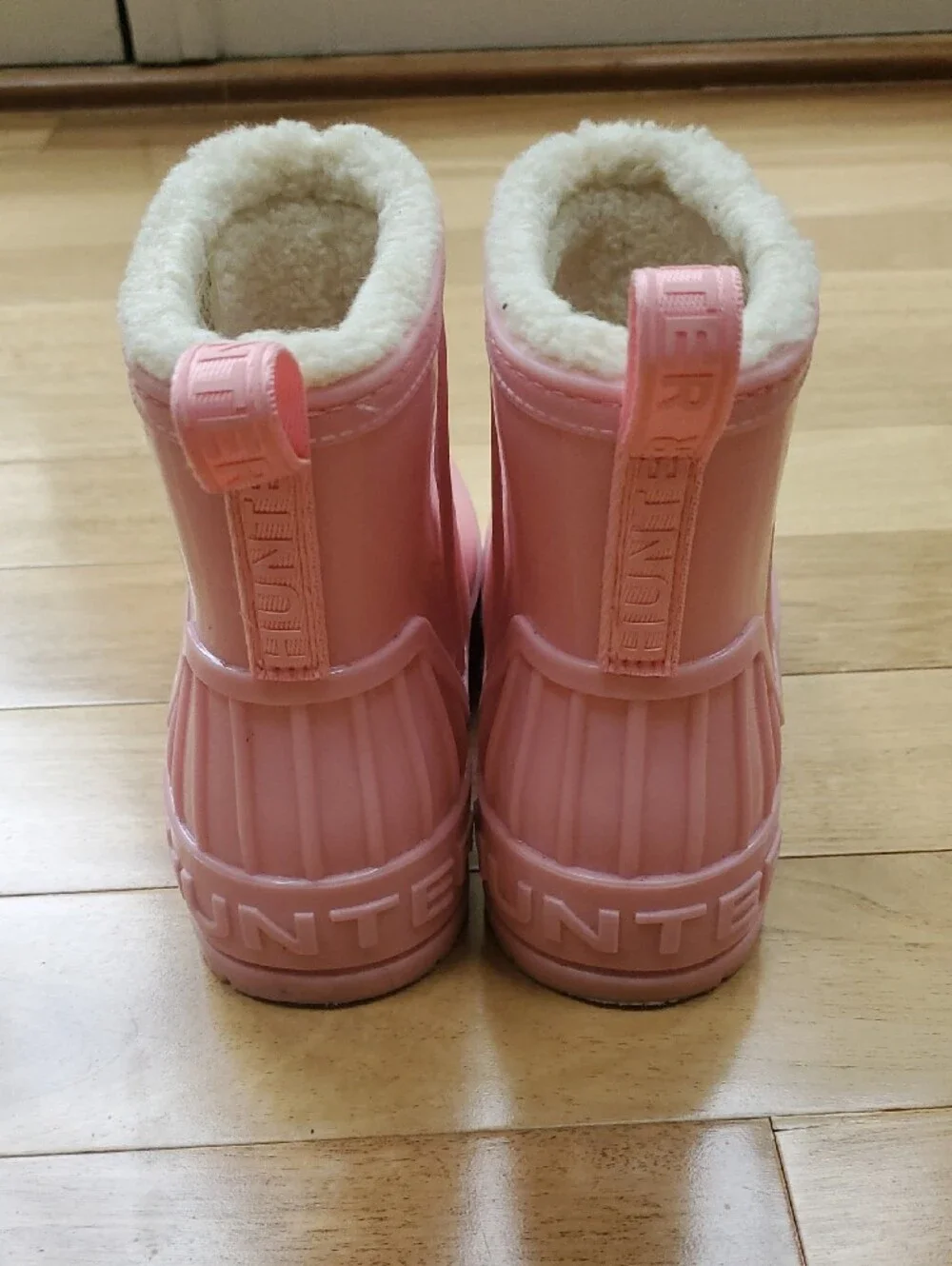 Hunter Kids Grace Pink Fleece-Lined Rain Boots